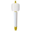 White paddle conical handle with gold fittings