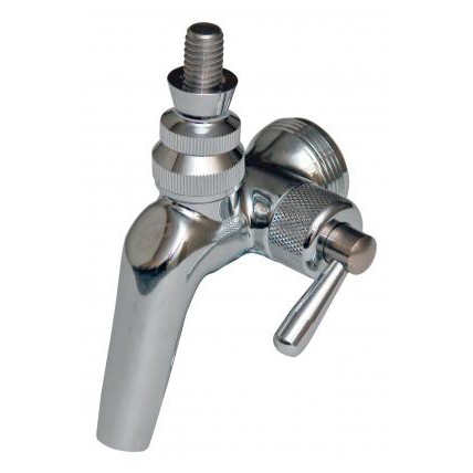 Flow control faucet with US thread