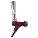 Burgundy plastic wine faucet with chrome nozzle and chrome tap handle