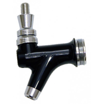 Black faucet with chrome nozzle