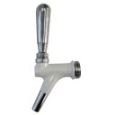 White plastic wine faucet with chrome nozzle and chrome tap handle