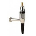 Euro faucet with shank, chrome plated brass, flow control, self closing, SS spout
