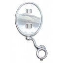 Chrome oval vertical medallion holder with angled support