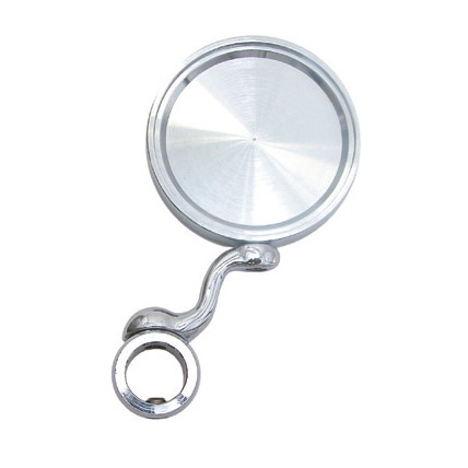 Chrome round medallion holder with angled support