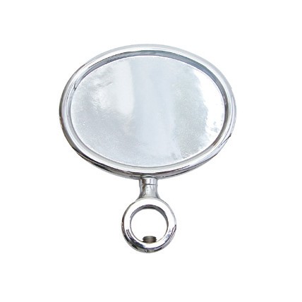 Chrome oval horizontal short medallion holder