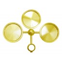 Gold nickel 3 way round medallion holder assembly
