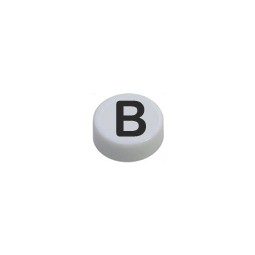 Button cap B black lettering white cap