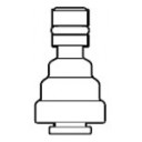 John Guest plastic CO2 straight inlet fitting, use with 1/4" OD tubing 12/pack
