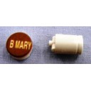 Button cap BMARY white lettering brown cap