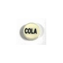 Button cap COLA black lettering white cap