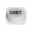 Button cap DIET black lettering white cap