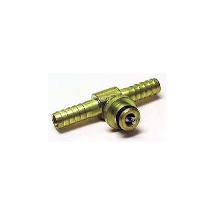 SHURflo 1/4" brass barb tee CO2 inlet with check valve
