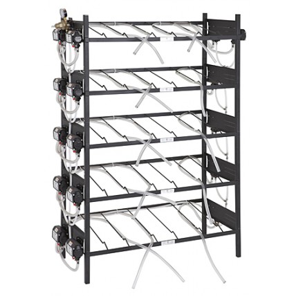 BIB inclined rack assy, 2x6, side pump mount, 12 pumps, connectors, reg set, line labels