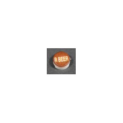 Button cap RBEER white lettering brown cap