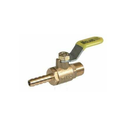 Ball valve mini 1/4 barb x 1/4 MPT
