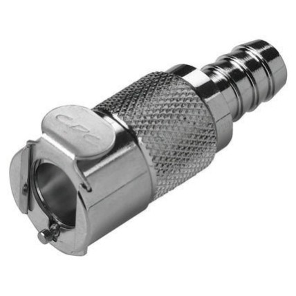 3/8 hose barb valved in-line coupling body