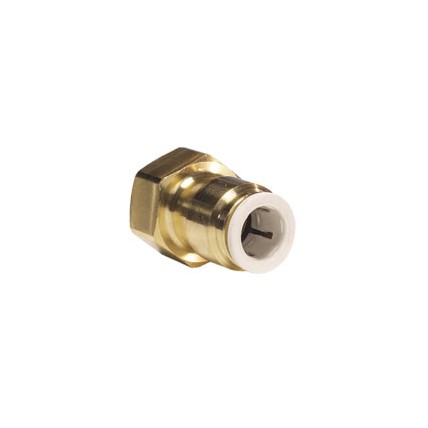 Brass flare connector tube 1/4 OD x 1/4 FFL, lead free