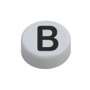 Button cap B black lettering white cap