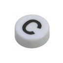 Button cap C black lettering white cap