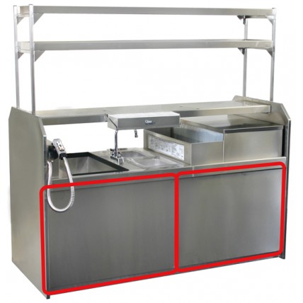 Stainless steel front panel for 54" coctail station station (2 required) *upgrade, not sold separately