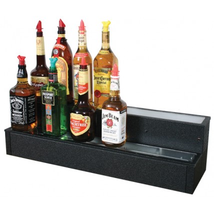 Lighted liquor display 2 tier right side cord 102L x 8D x 8"H