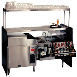 Assembly style pass-thru cocktail station 60 x 32" clockwise