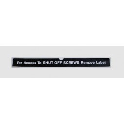 Shut-off screw label
