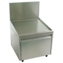 Underbar SS slanted liquor display with cabinet 24"W x 24"D