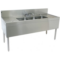 Underbar SS 4 compartment right sink 60"W x 19"D
